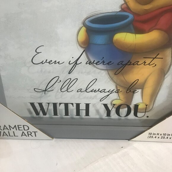 Disney 100 Winnie The Pooh "Even If Were Apart" Framed Wall Art 10" x 10" - Picture 2 of 4